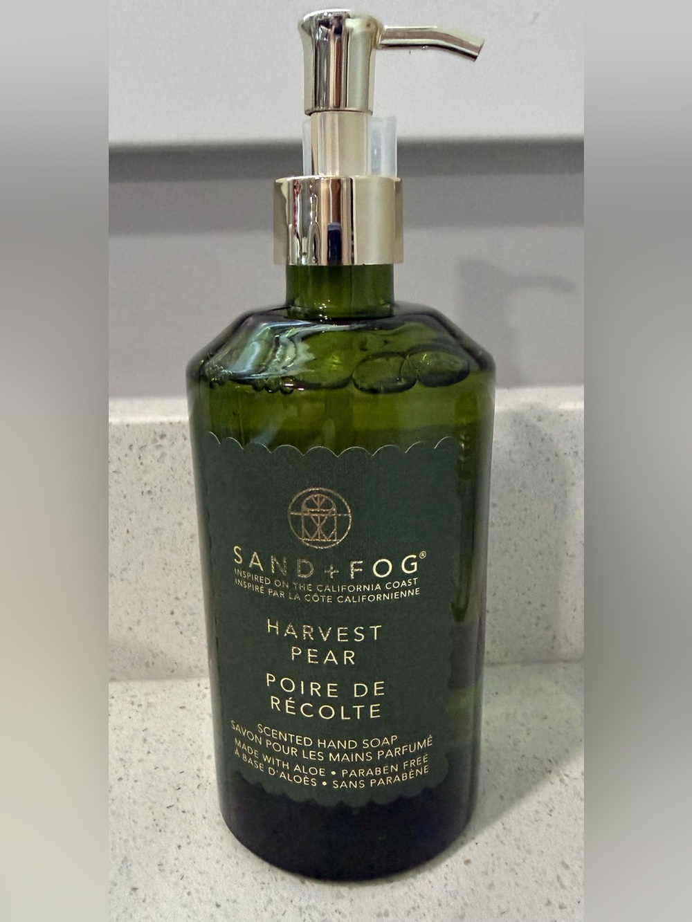 ✨New✨Sand + Fog: Harvest Pear Scented Hand Soap (464 mL glass bottle)
